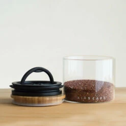  Airscape Glass & Bamboo Lid -Alternative Brewing Shop Airscape Glass Small 4 Bamboo Bean Storage 1024x