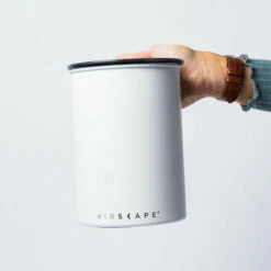 Airscape Classic 7" Medium - Matte Chalk -Alternative Brewing Shop Airscape White Chalk Medium Storage Coffee Canister 1024x