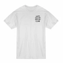 Anti Decaf Decaf Club T-Shirt -Alternative Brewing Shop Anti Decaf Decaf Club Grey Tee Front 1024x