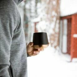 Fellow Joey Mug 8oz Mug -Alternative Brewing Shop Fellow Big Jo 12oz Mug black in hands 1024x