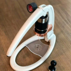 Flair Espresso Maker Signature With Pressure Gauge Kit - White -Alternative Brewing Shop Flair Signature White Manual Coffee Maker 1024x