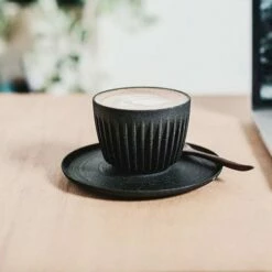 Huskee Charcoal Cup W Lid 12 Huskee Charcoal Cup W Lid -Alternative Brewing Shop Huskee Coffee Cafe Cup 1024x