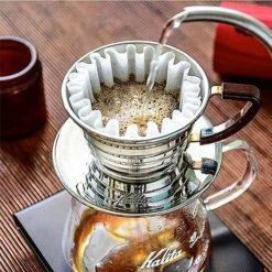 Kalita Stainless Wave Dripper 155 -Alternative Brewing Shop Kalita Stainless Wave Dripper 155 Pour 1024x