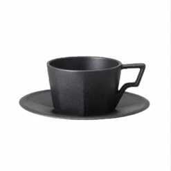 Kinto Oct Cup And Saucer -Alternative Brewing Shop Kinto Oct Cup Saucer 220ml Black 1024x