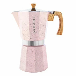 GROSCHE Milano Stovetop Espresso Maker - Stone -Alternative Brewing Shop Milano Stone Stovetop Espresso Maker 12 Cup Blush Pink 1024x