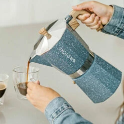 GROSCHE Milano Stovetop Espresso Maker - Stone -Alternative Brewing Shop Milano Stone Stovetop Espresso Maker Blue 1024x