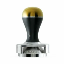 PESADO 58.5 Metal Tamper -Alternative Brewing Shop PESADO Coffee Tamper Black and Gold 1024x