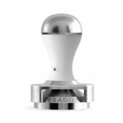 PESADO 58.5 Metal Tamper -Alternative Brewing Shop PESADO Coffee Tamper White and Silver 1024x