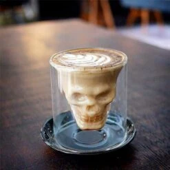 Skull Double Wall Glass Cup -Alternative Brewing Shop Skull Glass Double handblown Wall 1024x