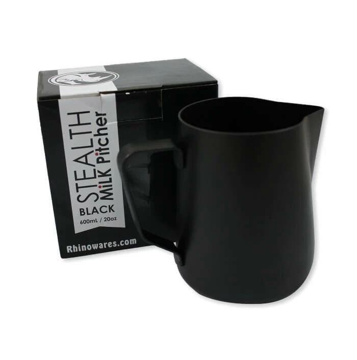 Rhinowares Black Stealth Milk Pitcher - 20oz/600ml 1 Rhinowares Black Stealth Milk Pitcher - 20oz/600ml